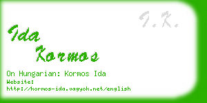 ida kormos business card